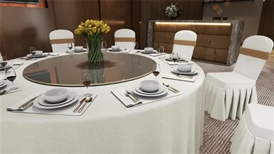 Taplak Meja Bunga Tersembunyi Hotel Poliester Tebal